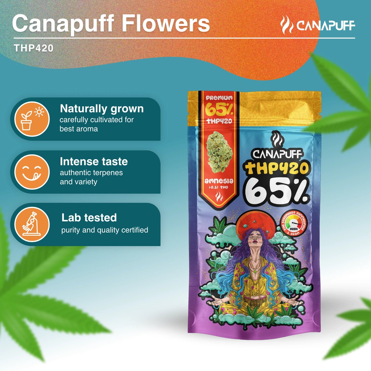THP420 Flowers Amnesia 65%