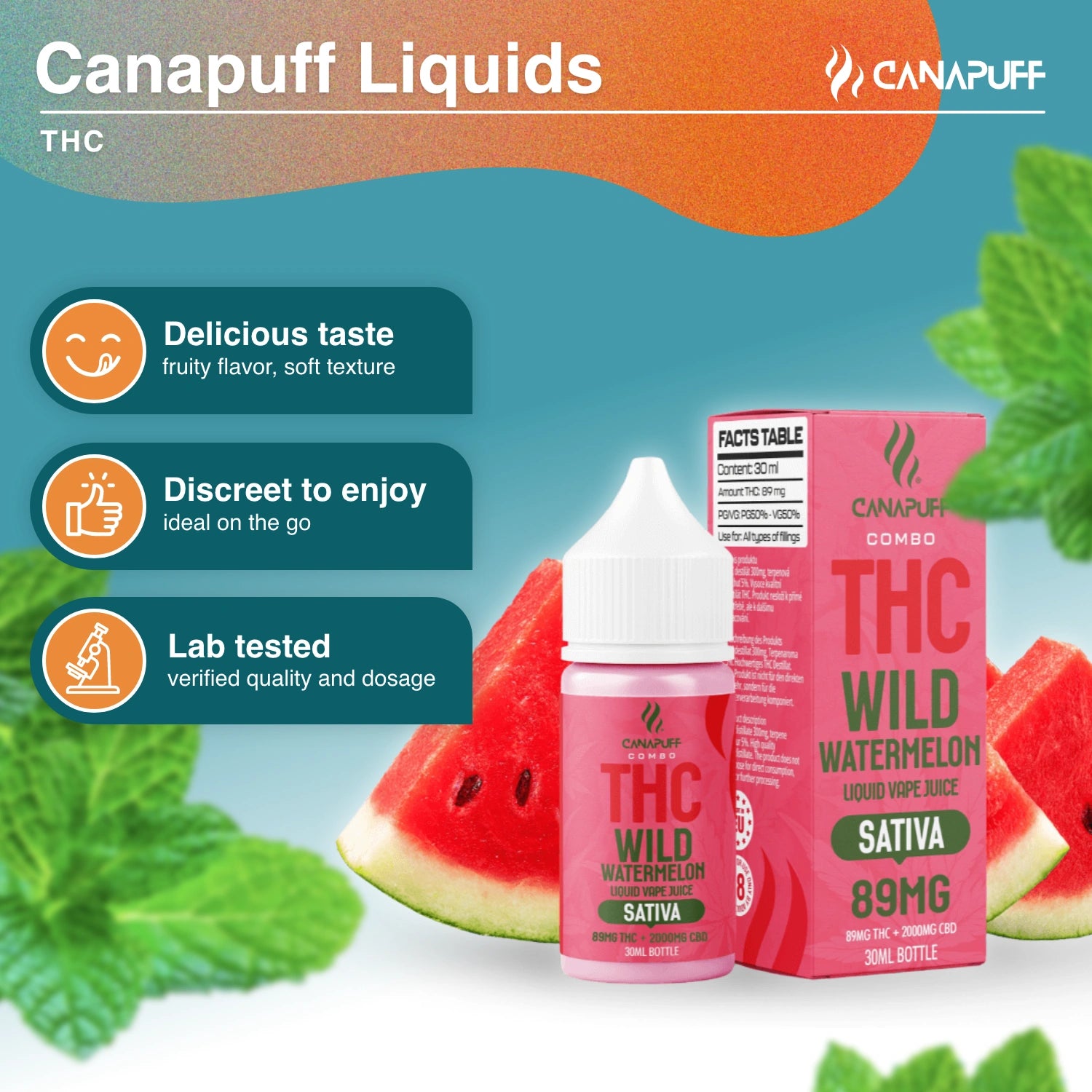 Delta 9 Liquid CBD Wild Watermelon 30ml