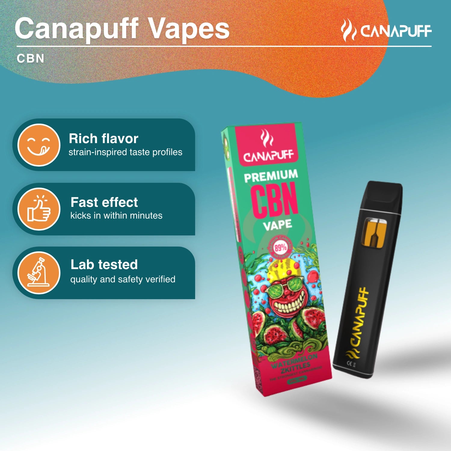 CBN Vape Watermelon Zkittles 89% 1ml