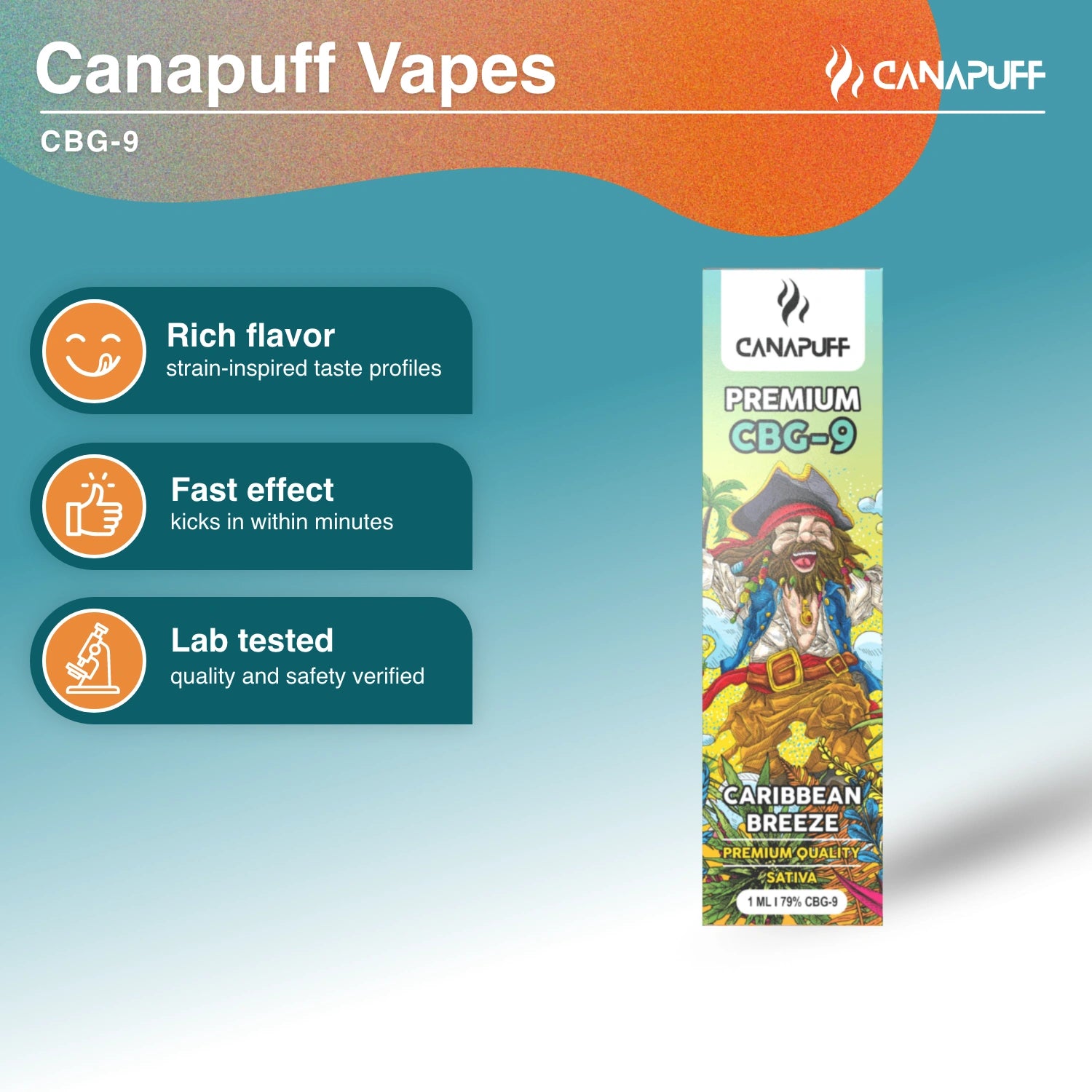 CBG9 Vape Caribbean Breeze 79% 1ml