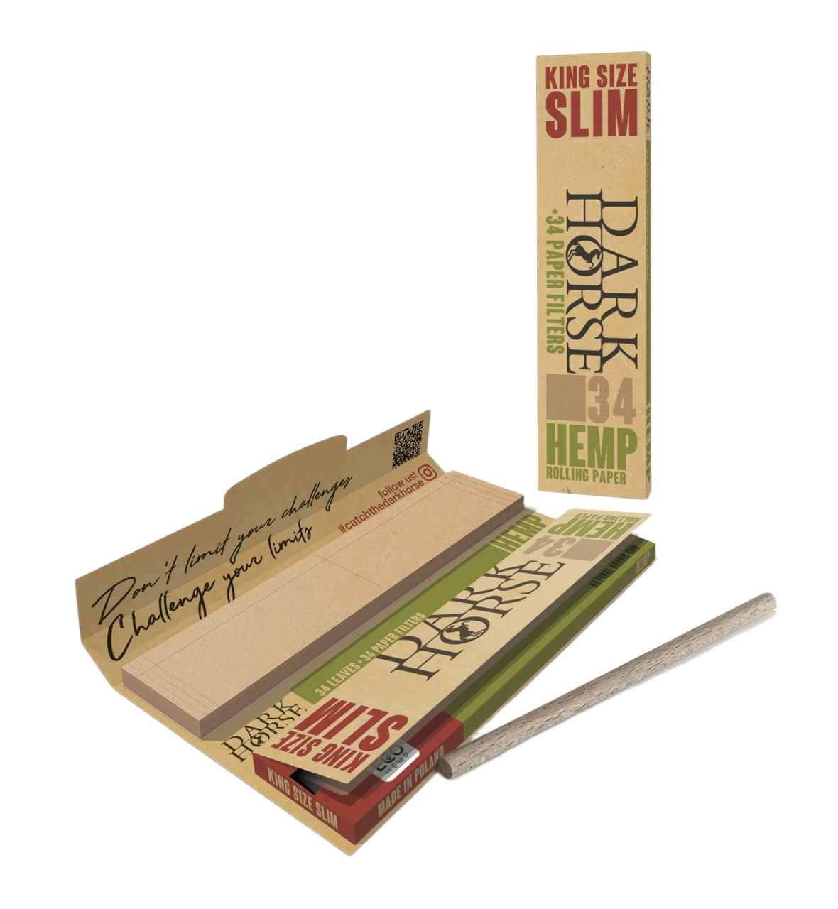 Set Rolling Papers+Filtres Dark Horse Hemp King Size
