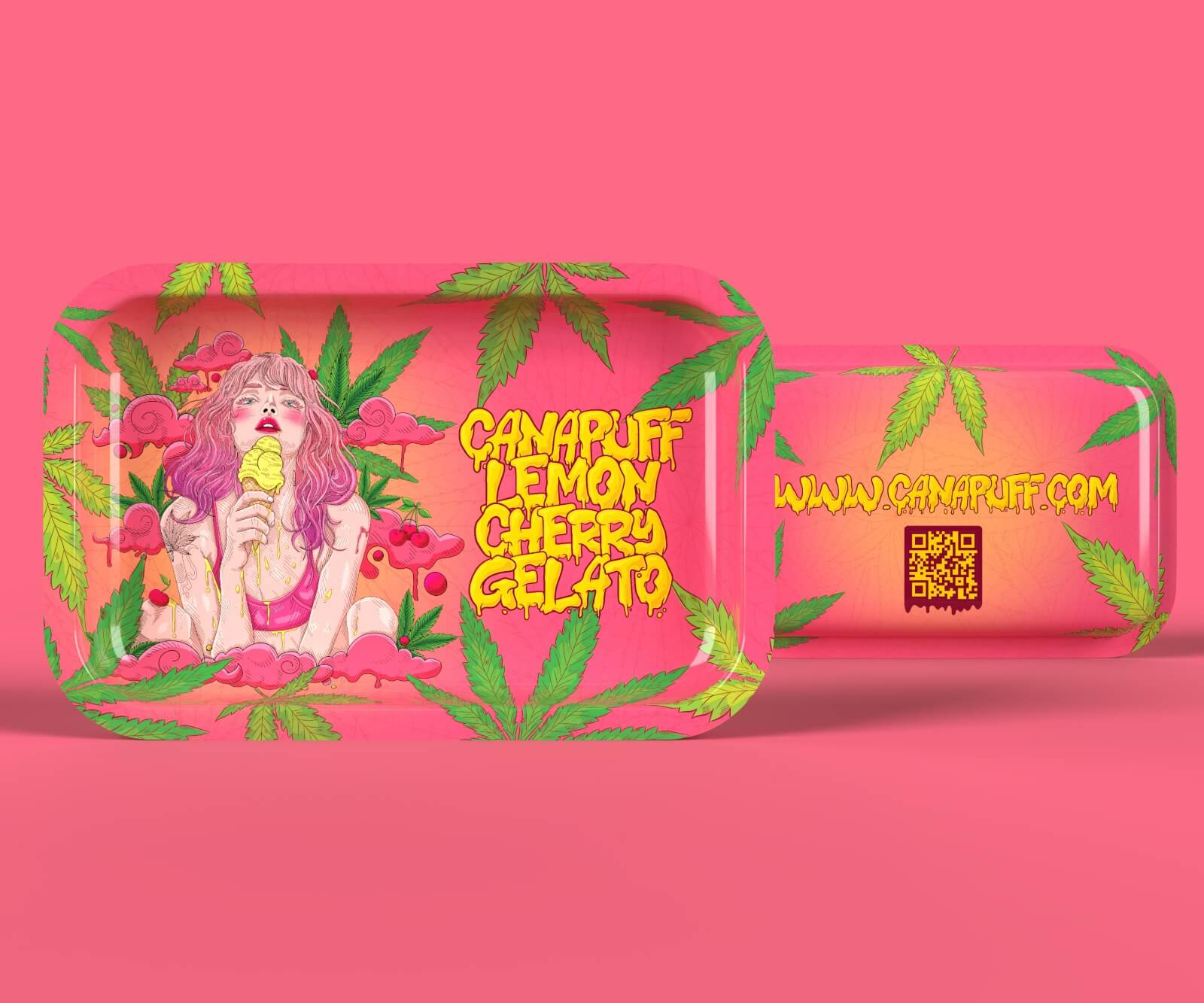 Rolling Tray Canapuff - Lemon Cherry Gelato - extra large